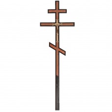 КС-10 Крест сосновый с золотым узором с распятием